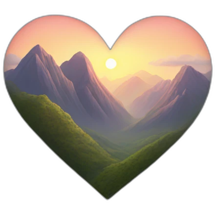 Heart in mountain emoji