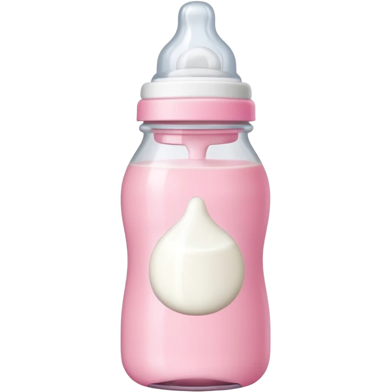 Pink baby bottle with white milk inside of it emoji
