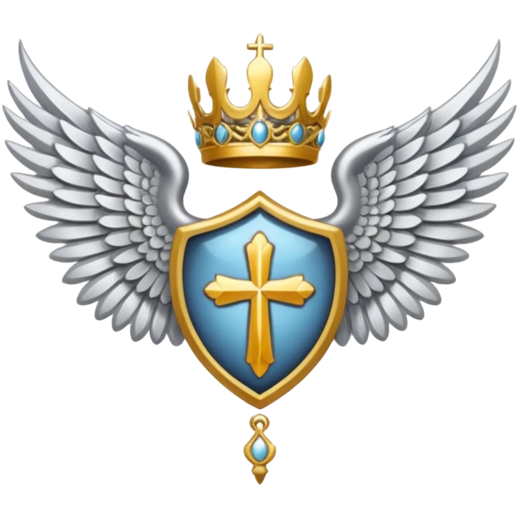 holy saint emblem with silver or white wings  emoji
