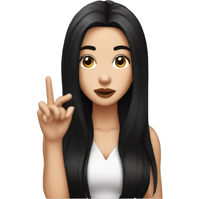 White girl with Black hair blowing a kiss   emoji