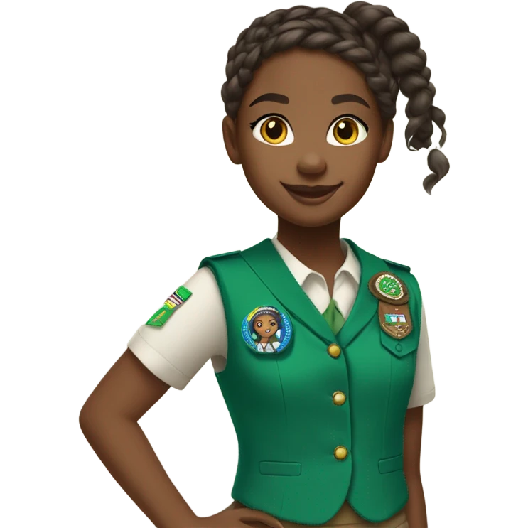 Little girl scout black  emoji