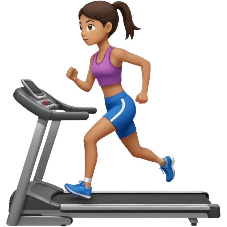 Gym brunette girl tan treadmill emoji