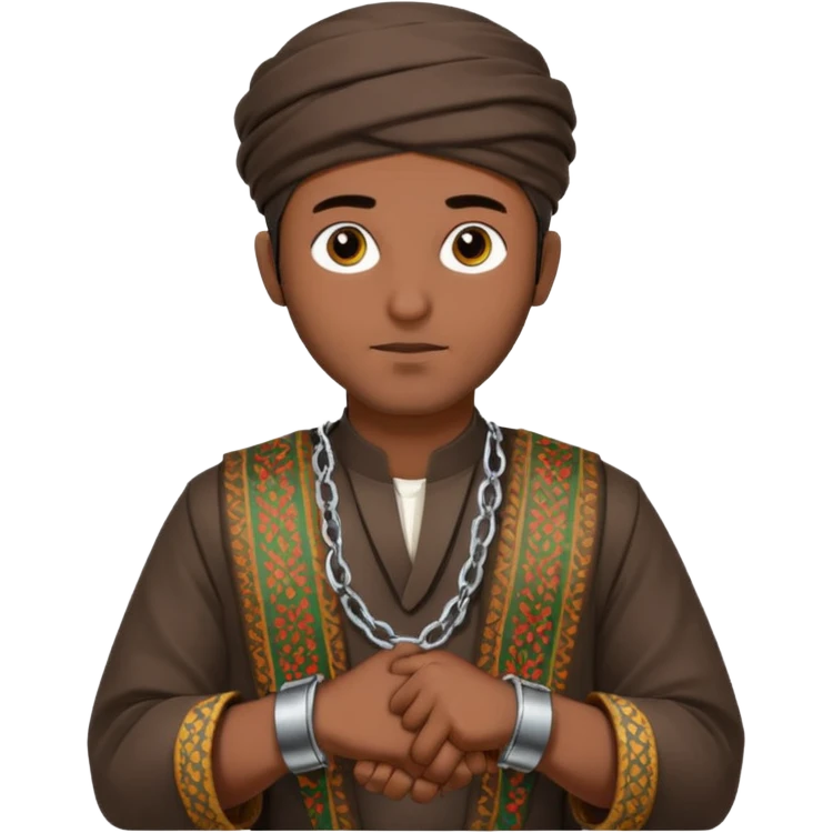 черный мужчина мусульманин  из афганистана в наруниках  emoji