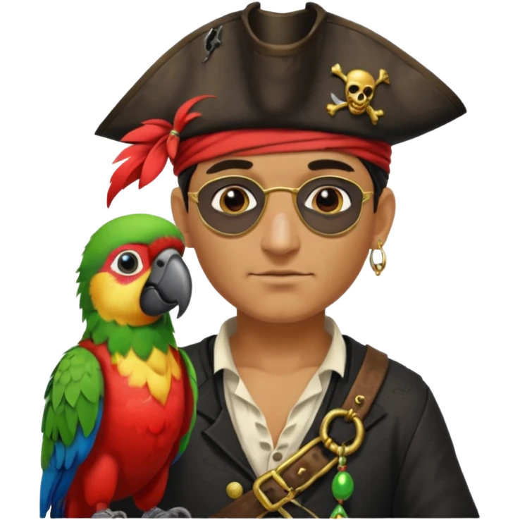 pirate and parrot emoji
