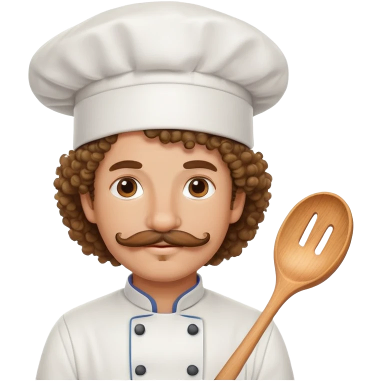Chef con pelo rizado y bigotes emoji