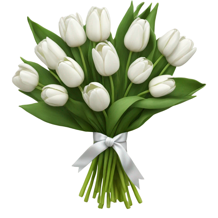 white tulip bouquet  emoji