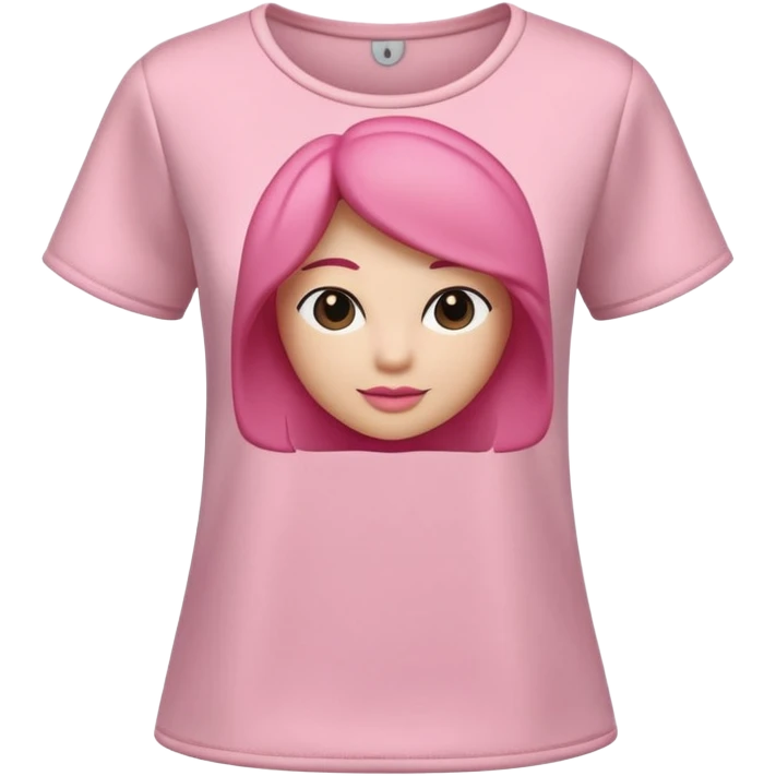 A 3D cartoon rose-pink women’s top with short sleeves, soft fabric texture, gentle lighting, isolated on plain background, Memoji-style. emoji