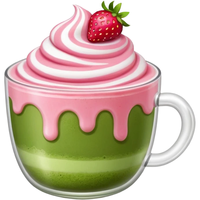 Strawberry foam matcha  emoji