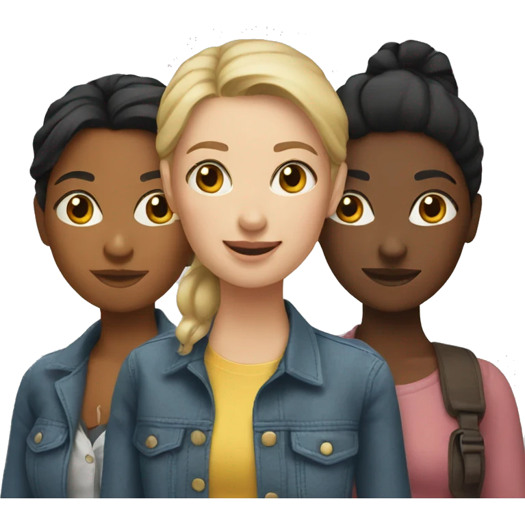 Three female friends emoji