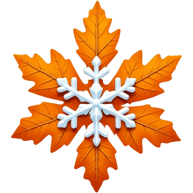  Orange leaf with a snowflake emoji