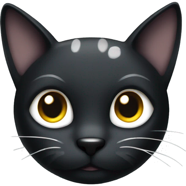 A Black cat work white Spots in the Face  emoji