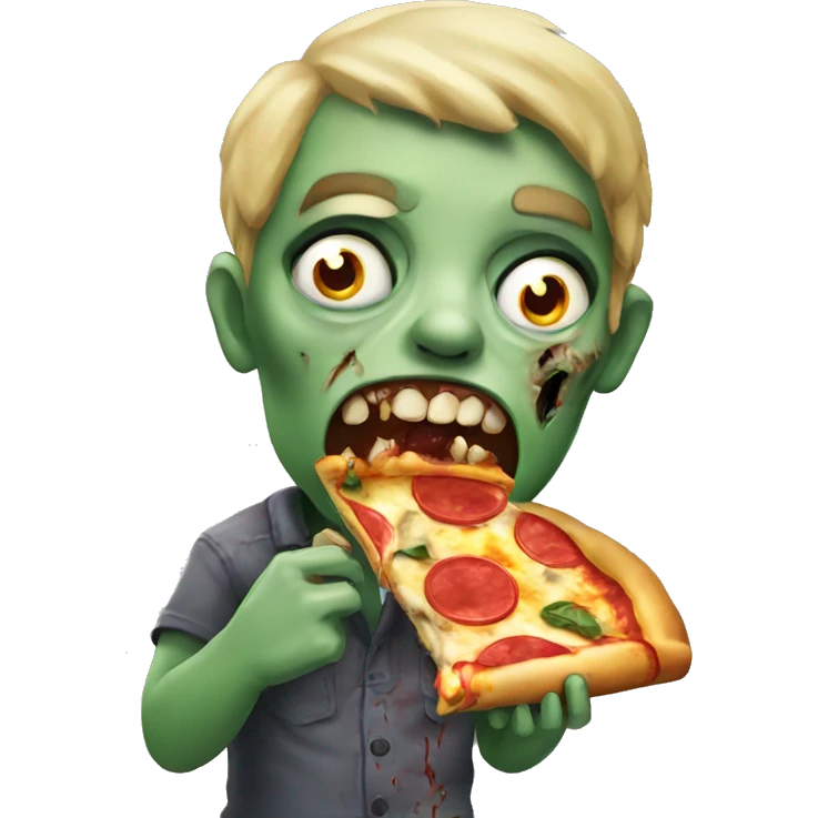 zombie eating pizza emoji