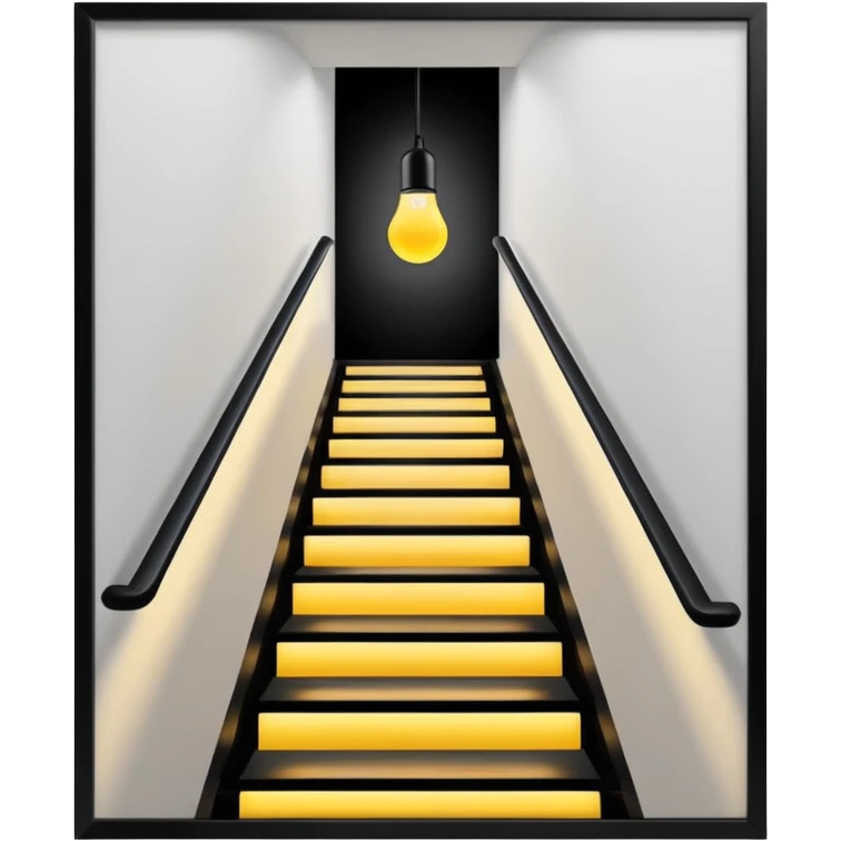 Lights up stairs looking down stairs emoji