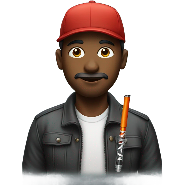 Men with cap and a vape  emoji