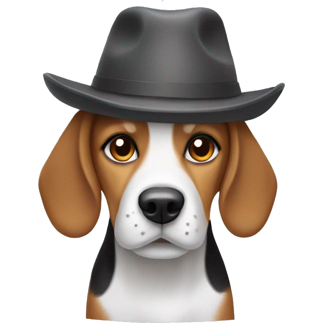 Beagle dog wearing a hat emoji
