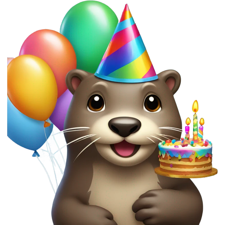 Birthday otter emoji