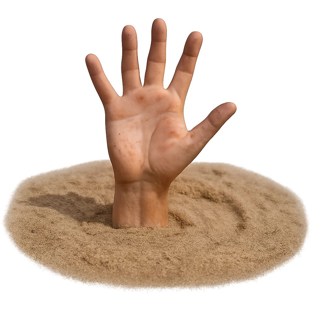 hand sinking in quicksand emoji