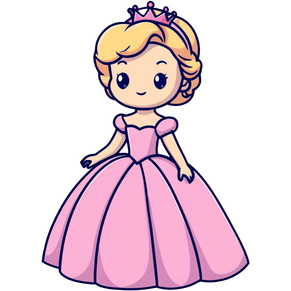 blonde princess holding her puffy pink ballgown dress emoji