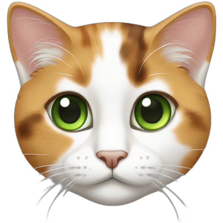 calico cat with green eyes emoji