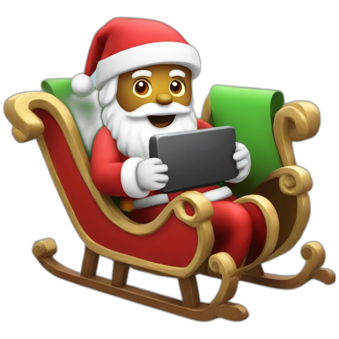 Santa in sleigh in vr headset emoji