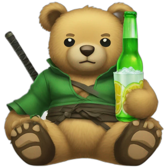 Roronoa-Zoro-drink-bear emoji