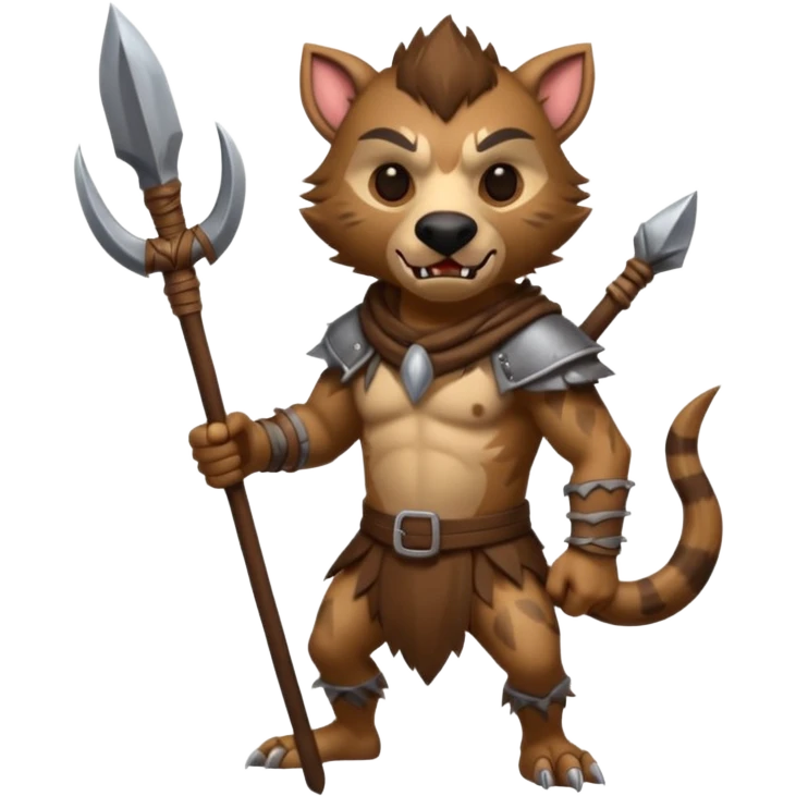 create a dnd style gnoll.png with a spear using 48x48 pixels size emoji