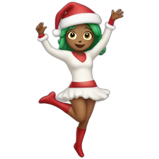 full body dancing christmas girl emoji