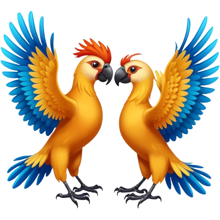 fight between two birds  emoji