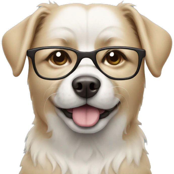 Dog wearing glasses  emoji
