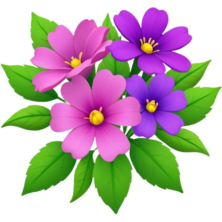 Bouquet of pink, purple, and green flowers emoji