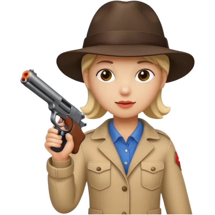 Hace un tralalero tralala con gorro y pistola de juguete  emoji