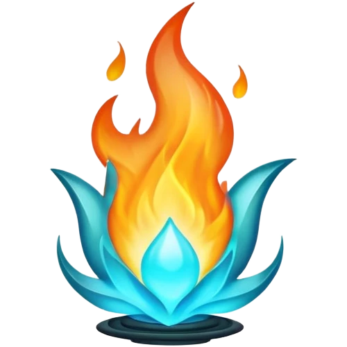 cool cyan flame emoji