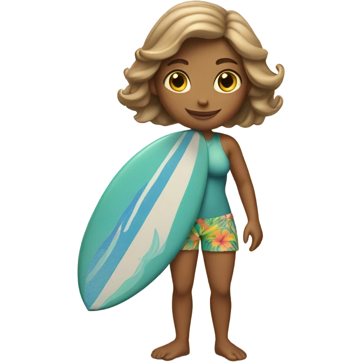 Surfer girl with a headset emoji