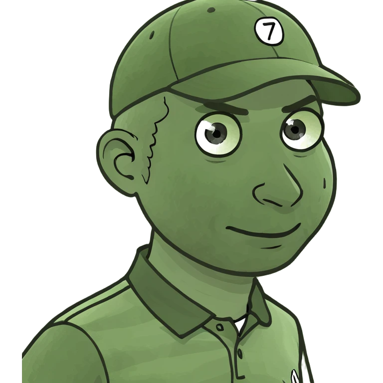 A golfer hitting a slice emoji