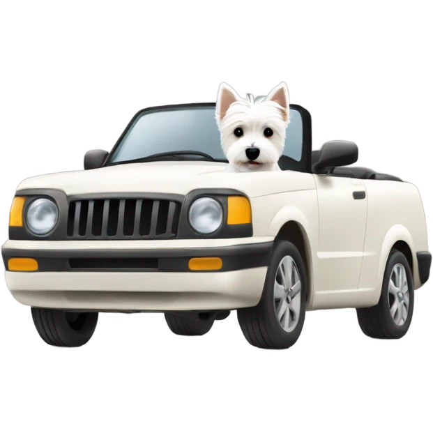 westie terrior driving emoji