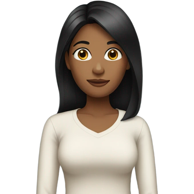 Mom  with black straight hair emoji