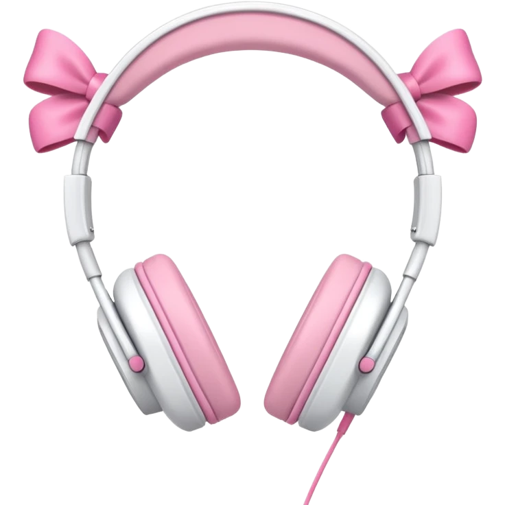 White headphones with pink bows emoji