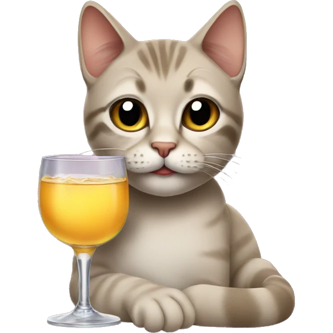 Cat drinking tequila emoji