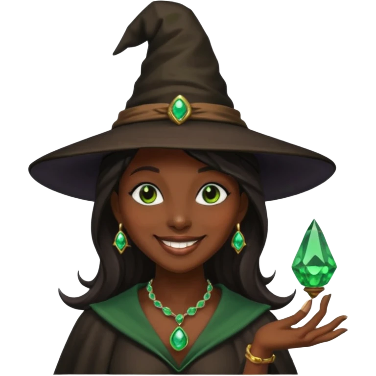 dark skin witch with witch hat emoji