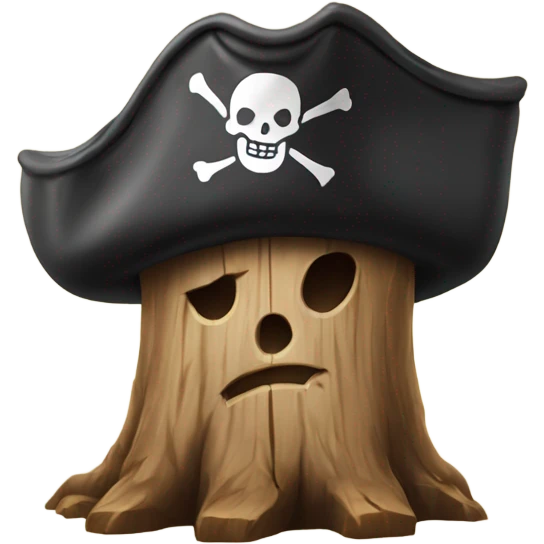 tree stump with a pirate hat emoji