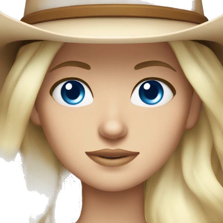 Pretty white girl blue eyes cowgirl  emoji