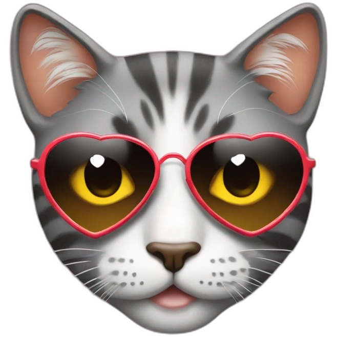 cool cat with heart shades emoji