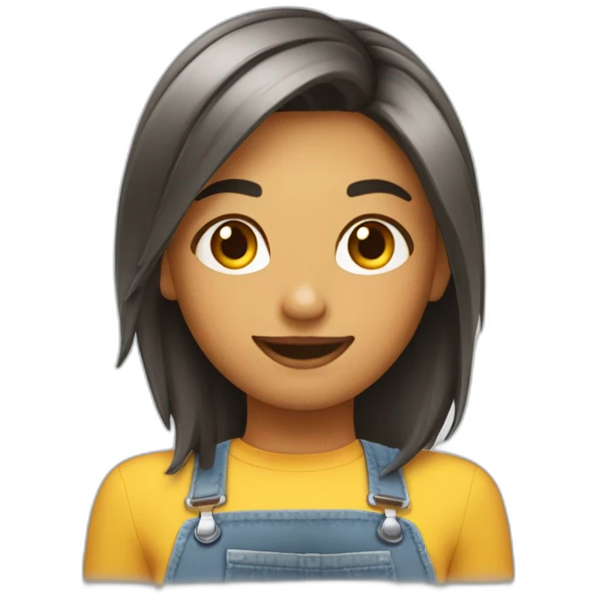 Fille avec une friteuse sur ces cheveux emoji