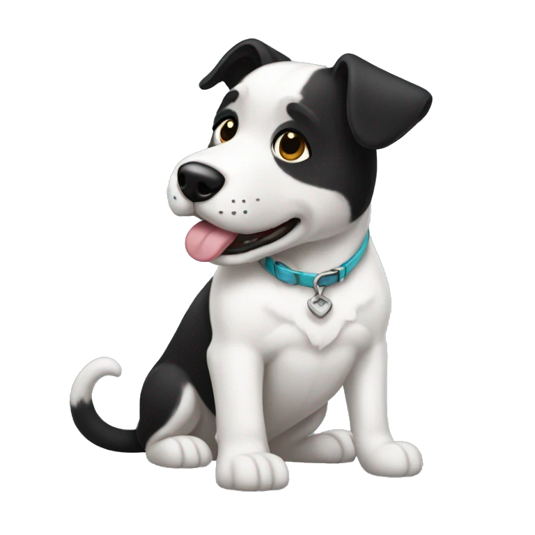 Perro blanco y negro  emoji