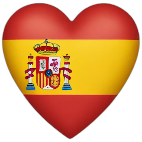 spain flag inside a heart emoji
