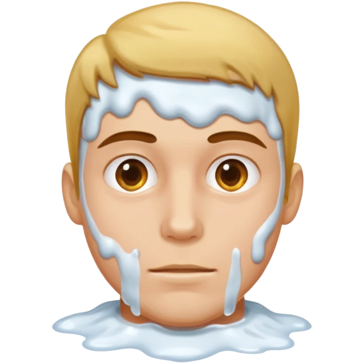Guy face with white goo emoji