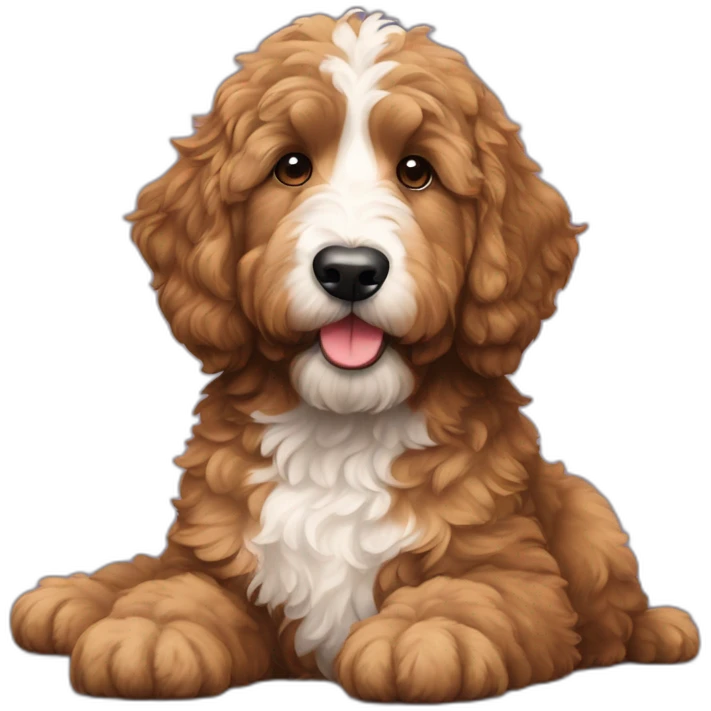 bernedoodle with dark goldendoodle emoji