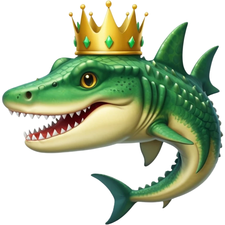croc/shark combined with crown emoji