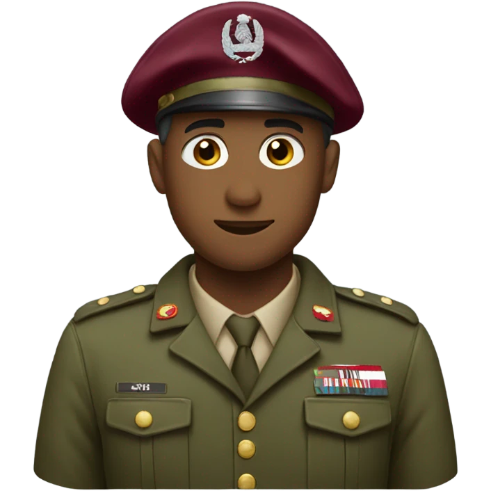 Saluting Soldier with maroon beret  emoji