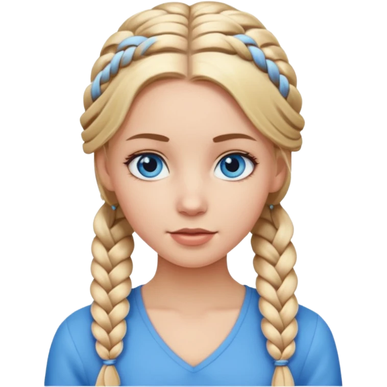 white girl with braided blonde hair  emoji